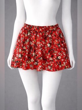 Vero Moda Red Floral Skirt